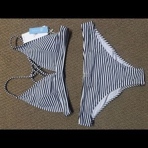 Stripped bathing suit